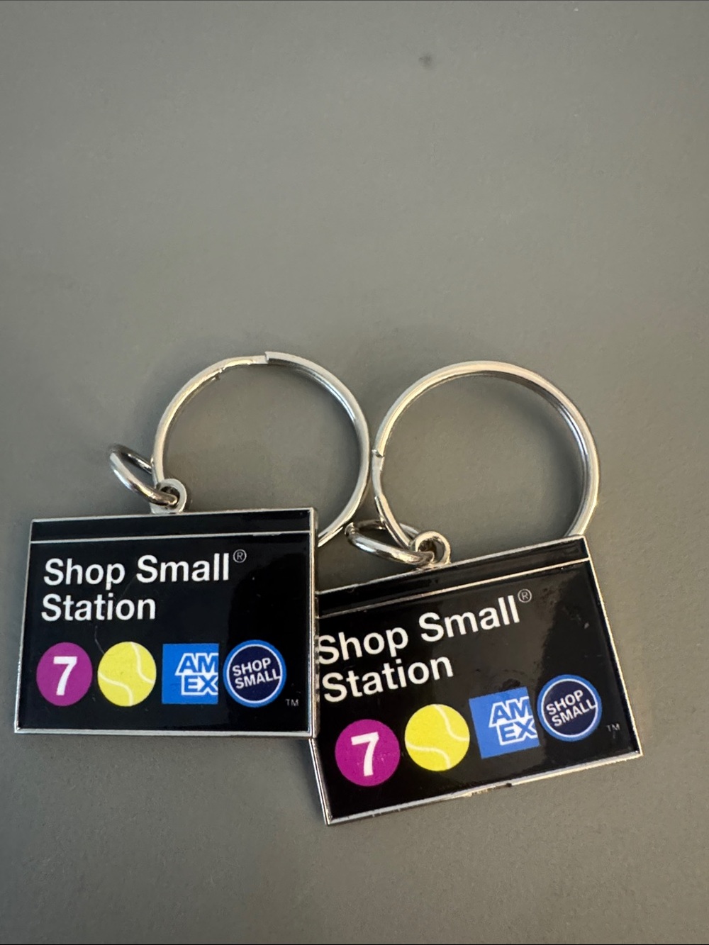 Shop Small Station Black Keychain with Colored Accent - AMEX